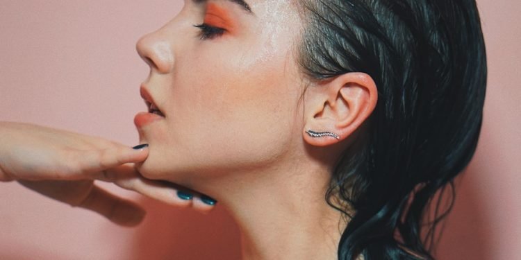 woman looking towards right