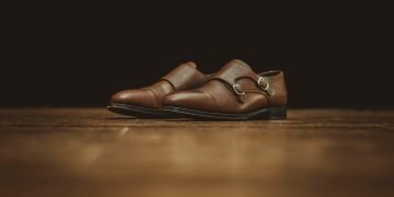 pair of men's brown leather loafers