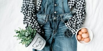 flat lay photography of clothes, eggs, and flowers